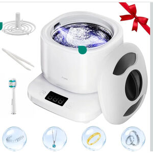 Ultrasonic Jewelry Cleaner Machine with U-V Light, Detachable Retainer Cleaner